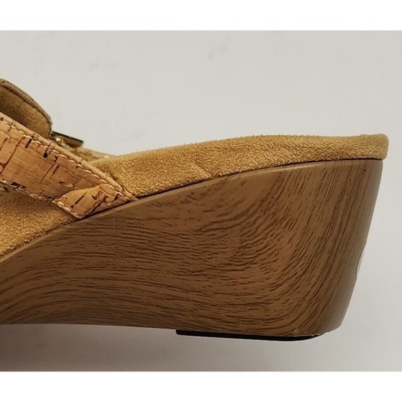 Vionic Radia Sandal Shoe 2" Wedge Heel Brown Cork Adjustable Women's 6 Slip On - Picture 10 of 16